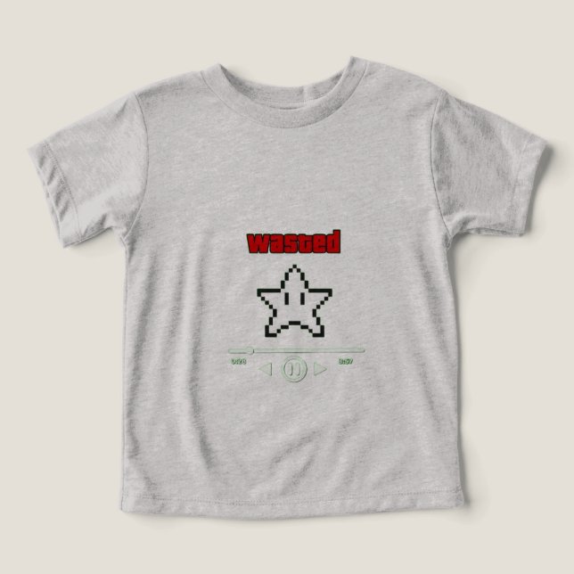 “Wasted Star” Retro Gamer Kids Tee  (Diseño delantero )