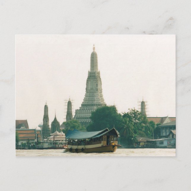 Wat Arun con tarjeta postal en el río Chao Phraya  (Anverso)
