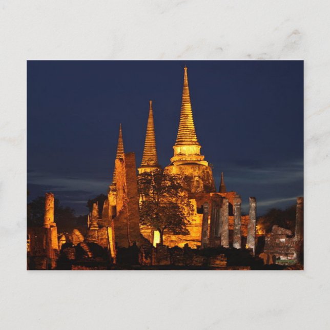 Wat Phra Si postales en Ayutthaya Tailandia (Anverso)