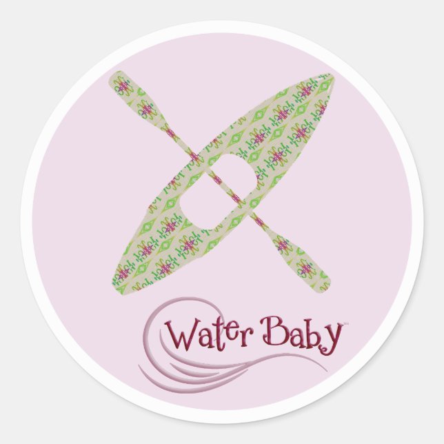 Water Baby Kayak Pegatina (Anverso)