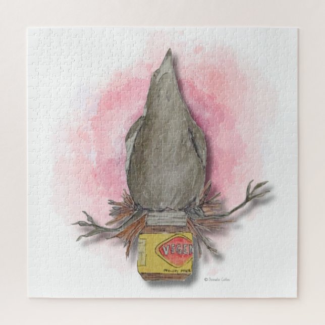 water colour Australian magpie jigsaw puzzle (Vertical)