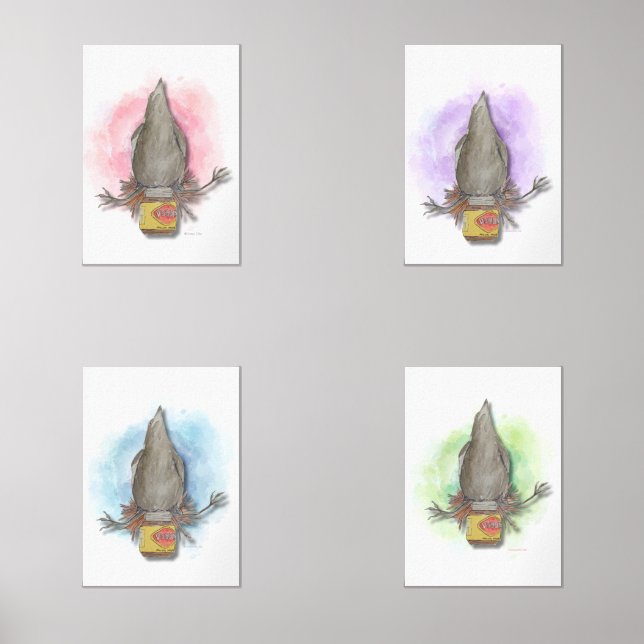 water colour Australian magpie wall art set (Anverso)