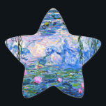 Water Lilies, 1919, de Claude Monet, Star Pegatina<br><div class="desc">Water Lilies,  famoso cuadro de Claude Monet de 1919,  con colores sólidos coordinados de color rosado-violeta y azul Monet,  listos para mezclarse y coincidir.</div>