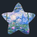 Water Lilies, 1919, de Claude Monet, Star Pegatina<br><div class="desc">Water Lilies,  famoso cuadro de Claude Monet de 1919,  con colores sólidos coordinados de color rosado-violeta y azul Monet,  listos para mezclarse y coincidir.</div>