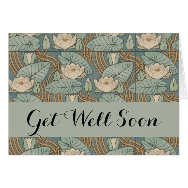 Water Lilies Lily Naturaleza Art Nouveau (Anverso (Horizontal))