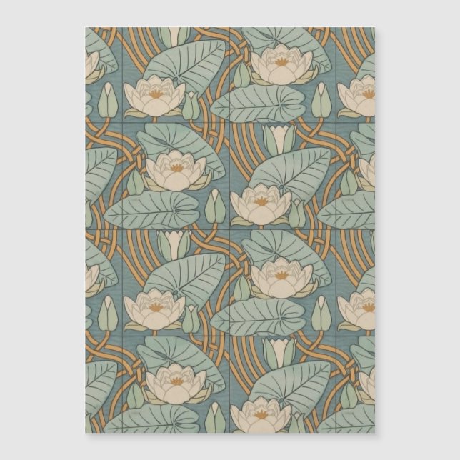 Water Lilies Lily Naturaleza Art Nouveau (Anverso)