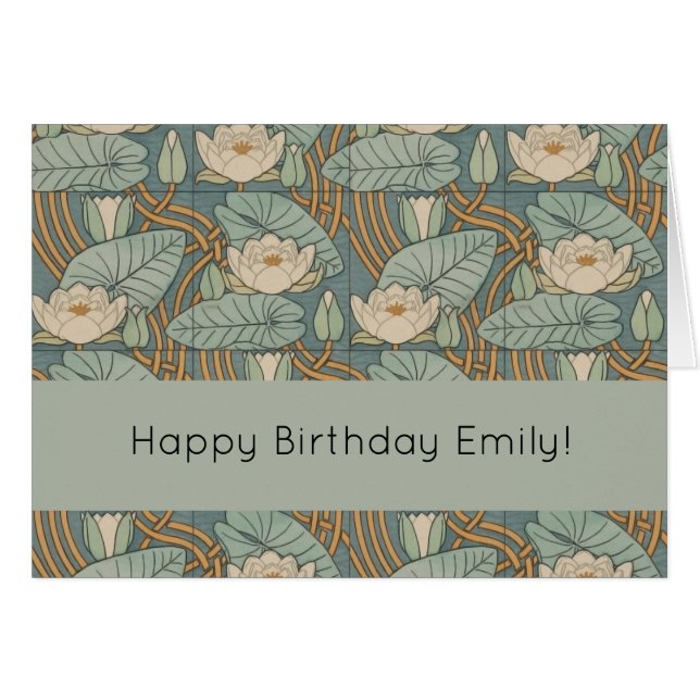 Water Lilies Lily Naturaleza Art Nouveau (Anverso (Horizontal))
