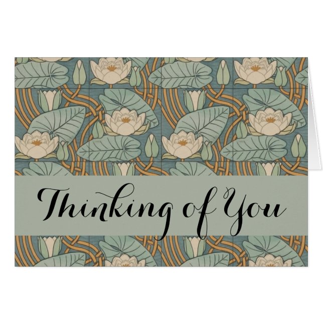 Water Lilies Lily Naturaleza Art Nouveau (Anverso (Horizontal))