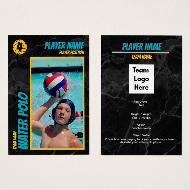 Water Polo Trading Card (Anverso y reverso)