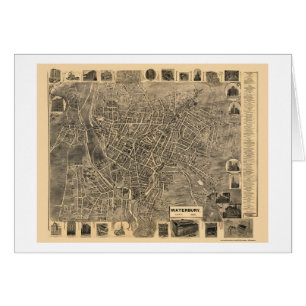 Waterbury, mapa panorámico del CT - 1899