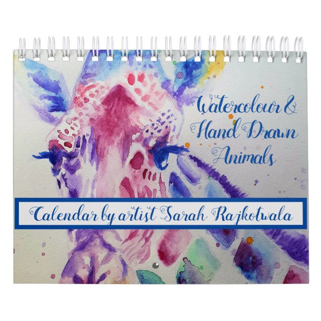 Watercolor Animals Calendario Hand Pintado Art (Tapa)