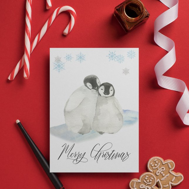 Watercolor Baby Pingüino Feliz Navidad (Subido por el creador)