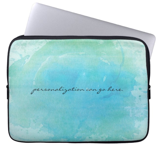 Watercolor Beach Ocean Sea Water Laptop Bag Funda (Frente)