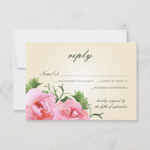 Watercolor Begonias Boda Floral RSVP