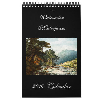 Watercolor Bella Artes 2024 Hermoso calendario de