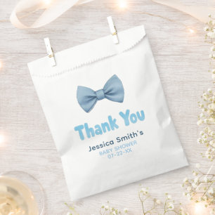 Watercolor Blue Bow Tie Baby Shower Gracias Bolsas
