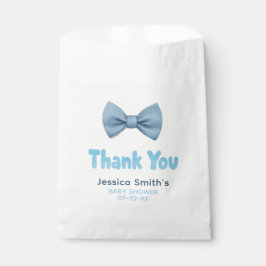 Watercolor Blue Bow Tie Baby Shower Gracias Bolsas