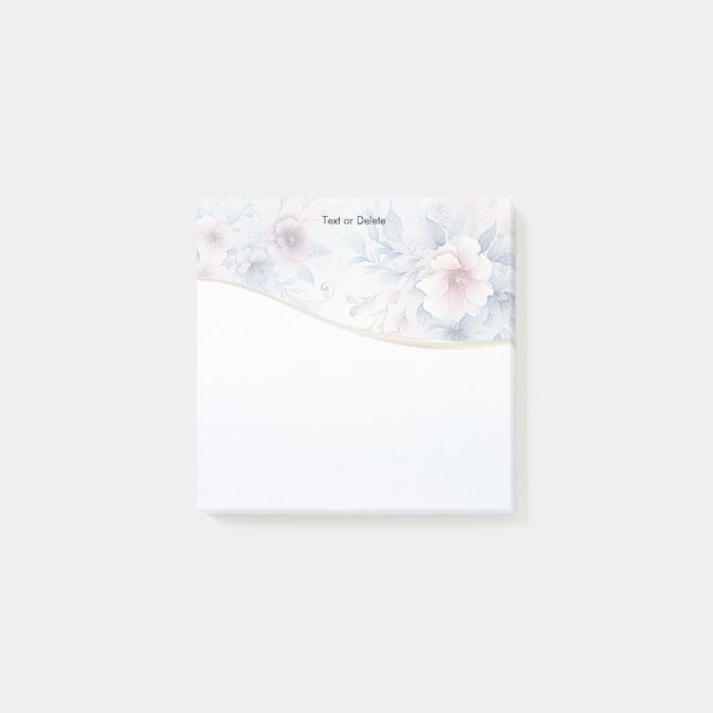 Watercolor Blue Pink Floral Post, nota (Anverso)