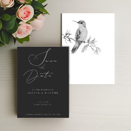 Watercolor Boda de Hummingbird Guardar la tarjeta 