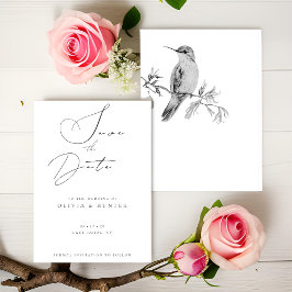 Watercolor Boda de Hummingbird Guardar la tarjeta 