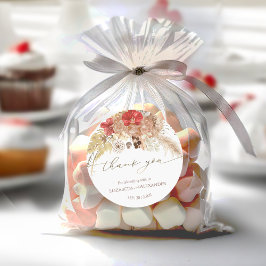 Watercolor Boho Boda Floral gracias Pegatina