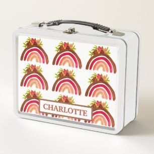 Watercolor Boho Pastel Niños Chica Arcoiris Floral