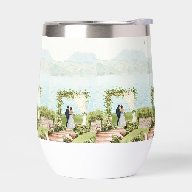 Watercolor Botanical Wedding Mug – Guest Favor (Izquierdo)