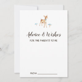 Watercolor Boy Deer en tarjetas de consejo de duch