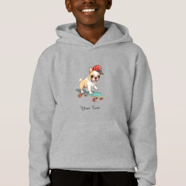 Watercolor Bulldog francés Niños Pullover Hoodie