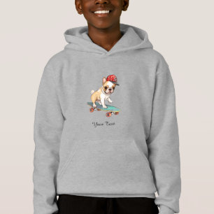 Watercolor Bulldog francés Niños Pullover Hoodie