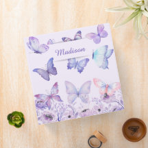 Watercolor Butterflies Wildflowers Garden Lilac