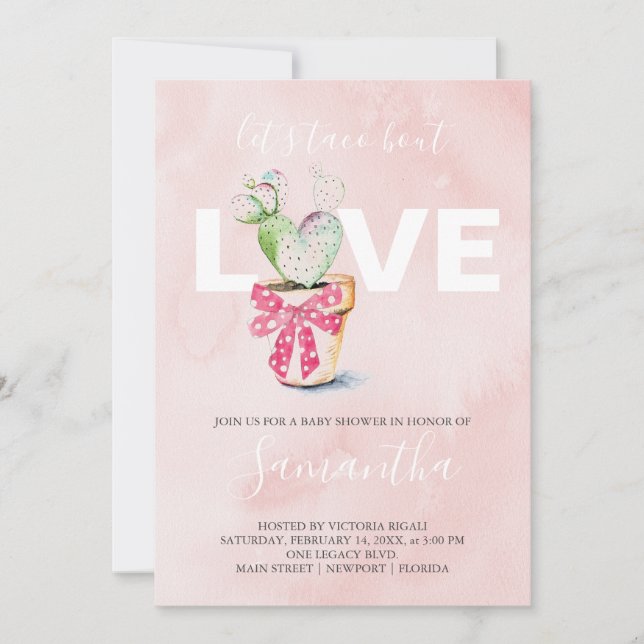 Watercolor Cactus Galantine Baby Shower (Anverso)