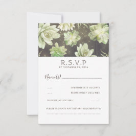 Watercolor Celadon Succulent Wedding RSVP