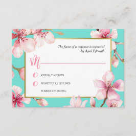 Watercolor Cerezo Blossom Wedding RSVP
