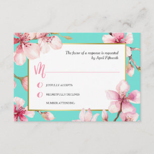 Watercolor Cerezo Blossom Wedding RSVP
