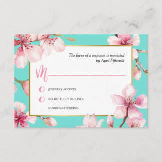 Watercolor Cerezo Blossom Wedding RSVP