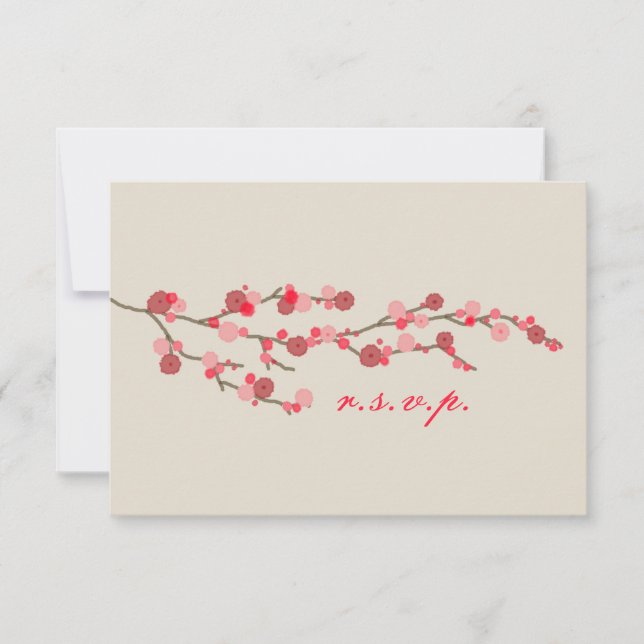 Watercolor Cerezo Blossom Wedding RSVP (Anverso)