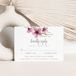 Watercolor Cerezos en flor Elección de Comida RSVP