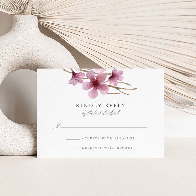 Watercolor Cerezos en flor Wedding RSVP (Subido por el creador)