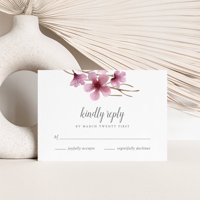 Watercolor Cerezos en flor Wedding RSVP (Subido por el creador)