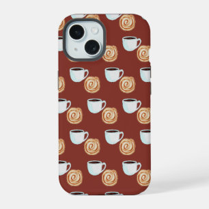 Watercolor Cinnamon Bun Pastry Coffee