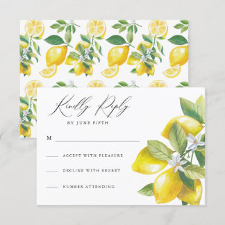Watercolor Citrus Lemon Wedding RSVP