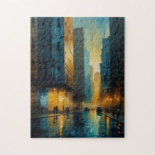 Watercolor Cityscape Rompecabezas Abstrato Jigsaw 