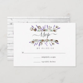 Watercolor Cotton Lavender Country Wedding RSVP Ca