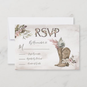 Watercolor Cowboy Boots Tarjetas de respuesta para