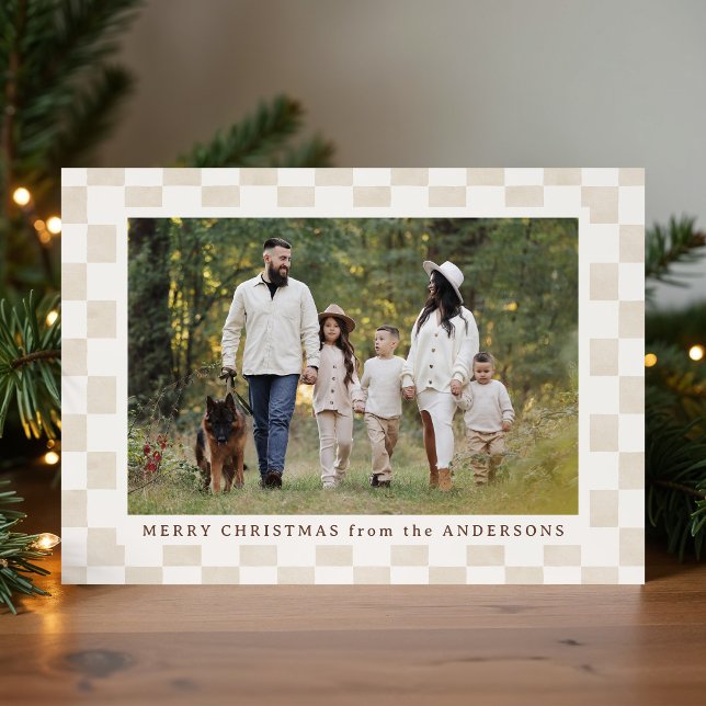 Watercolor Cream Gingham Navidad Foto (Subido por el creador)