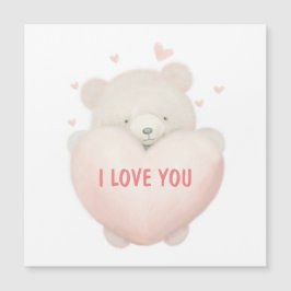 Watercolor Cute Teddy Oso con Corazón - TE AMO