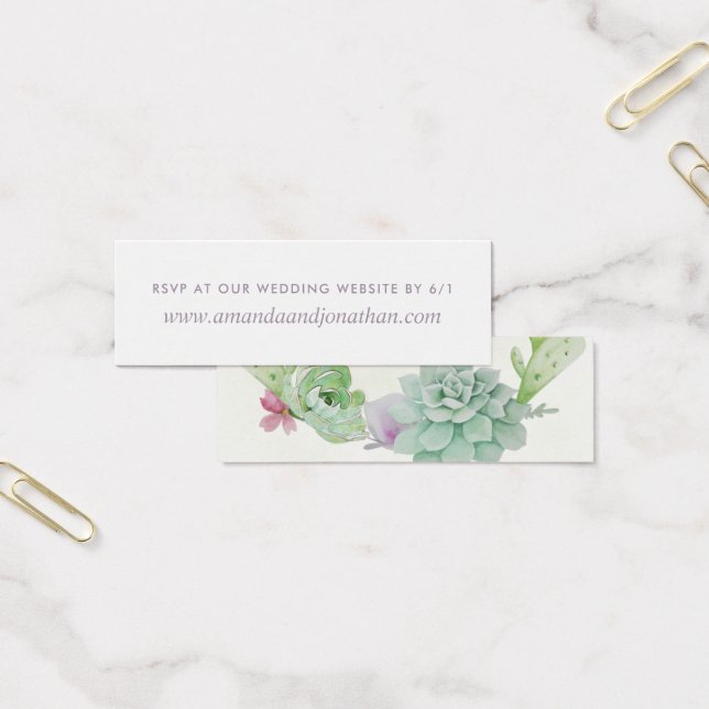 Watercolor Deert Cactus Succulents Wedding RSVP (Oficina)