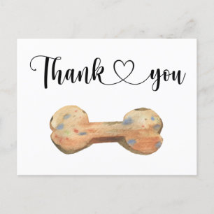 Watercolor Dog Bone Personalizado Gracias tarjeta