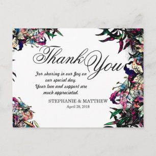 Watercolor Dragon Lilies Gracias Postales